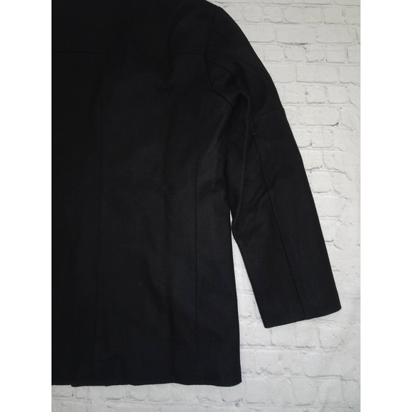 Cole Haan Melton Men's Black Wool Pea Coat with Scarf S - Picture 10 of 10